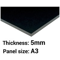 Foamboard, A3, Black, 5mm Thick, Box of 10