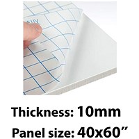 Self- adhesive Foamboard, 40" x 60", White, 10mm Thick, Box of 13