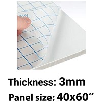 Self- adhesive Foamboard, 40" x 60", White, 3mm Thick, Box of 35