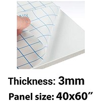 Self-adhesive Foamboard, 40" x 60", White, 3mm Thick, Box of 25 Self-adhesive Foamboard, 40" x 60", White, 3mm Thick, Box of 25