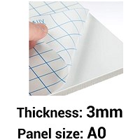 Self-adhesive Foamboard, A0, White, 3mm Thick, Box of 15