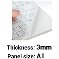 Self- adhesive Foamboard, A1, White, 3mm Thick, Box of 15