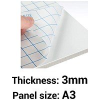 Self-adhesive Foamboard, A3, White, 3mm Thick, Box of 15