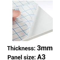 Self-adhesive Foamboard, A3, White, 3mm Thick, Box of 15 Self-adhesive Foamboard, A3, White, 3mm Thick, Box of 15