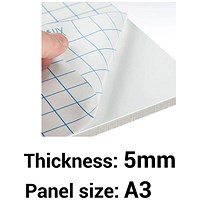 Self-adhesive Foamboard, A3, White, 5mm Thick, Box of 10