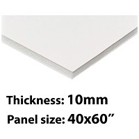 Foamboard, 40'' x 60'', White, 10mm Thick, Box of 13