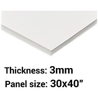 Foamboard, 30'' x 40'', White, 3mm Thick, Box of 35