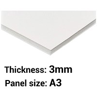 Foamboard, A3, White, 3mm Thick, Box of 15 Foamboard, A3, White, 3mm Thick, Box of 15