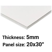 Foamboard, 20" x 30", White, 5mm Thick, Box of 25