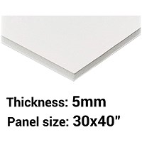 Foamboard, 30'' x 40'', White, 5mm Thick, Box of 25 Foamboard, 30'' x 40'', White, 5mm Thick, Box of 25