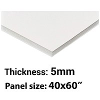 Foamboard, 40'' x 60'', White, 5mm Thick, Box of 25