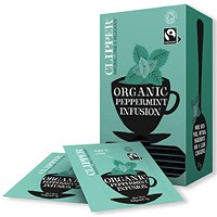 Clipper Fairtrade Organic Peppermint Tea Bags, Pack of 25