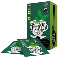 Clipper Fairtrade Organic Green Tea Bags, Pack of 25