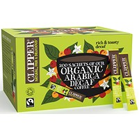 Clipper Organic Fairtrade Decaffeinated Coffee Stick, Pack of 200 Clipper Organic Fairtrade Decaffeinated Coffee Stick, Pack of 200