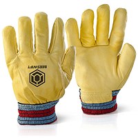 Beeswift Freezer Gloves, One Piece Back, Yellow, Pack of 10 Beeswift Freezer Gloves, One Piece Back, Yellow, Pack of 10