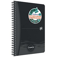 Oxford Oceanis Wirebound Notebook, A5, Ruled, Black