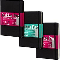 Pukka Pad Signature Soft Cover Notebook Casebound A5 Black (Pack of 3)