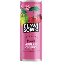 Flawsome Apple + Sour Cherry Soft Drink, 250ml, Can, Pack of 24