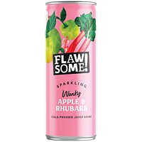 Flawsome Apple + Rhubarb Soft Drink, 250ml, Can, Pack of 24