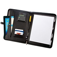 i-Stay iPad/Tablet Conference Folder with Calculator A4 Black