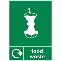 5 Star Food Waste Sign Save Vinyl A5 Pack of 5