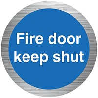 5 Star Fire Door Keep Shut Sign Save Vinyl 76mm Diameter