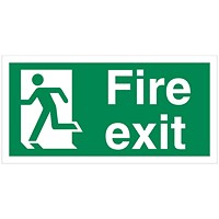 5 Star Fire Exit Running Man Left Sign Vinyl 150x300mm
