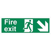 5 Star Fire Exit Run Man Arrow Down L Sign Vinyl 150x450