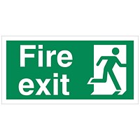 5 Star Fire Exit Running Man Arrow R Sign Vinyl 150x300