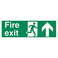 5 Star Fire Exit Run Man Arrow Up Sign Plas 150x450