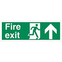 5 Star Fire Exit Running Man Arrow Up Sign Vinyl 150x450