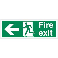 5 Star Fire Exit Run Man Arrow Left Sign Vinyl 150x450