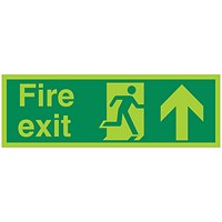 5 Star Fire Exit Run Man Arrow Up Sign Plas 150x450
