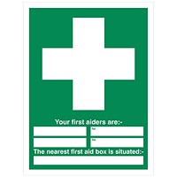5 Star Your First Aiders Are Sign Vinyl 600x450