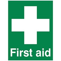 5 Star First Aid Sign Rigid Plastic 100x150mm