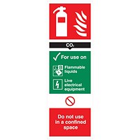 5 Star Carbon Dioxide Extinguisher Sign Vinyl 300x100mm