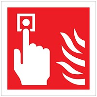 5 Star Fire Alarm Symbol Sign Vinyl 100x100mm Pack of 5