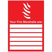 5 Star Your Fire Marshals Are Sign Rigid Plastic A4