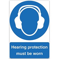 5 Star Hearing Protection Must Be Worn Sign Rigid Plas A4