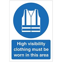 5 Star High Visibility Clothing Must Be Worn Sign Plas A4