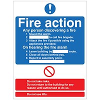 5 Star Fire Action Standard Sign Save Vinyl 300x250mm