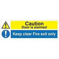 5 Star Caution Door Is Alarmed Keep Clear Vinyl 150x450