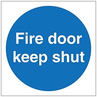 5 Star Fire Door Keep Shut No Symbol Sign Plas 100x100
