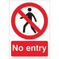 5 Star No Entry Sign Rigid Plastic A5