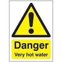 5 Star Danger Very Hot Water Sign Save Vinyl 70x50mm