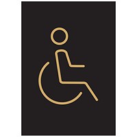 5 Star Disabled Toilet Sign Black/Gold Aluminium 150x105
