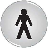 5 Star Man Symbol Sign Domed Resin 60mm Diameter