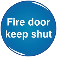 5 Star Fire Door Keep Shut Sign Domed Resin 60mm Diameter