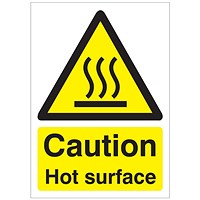 5 Star Caution Hot Surface Sign Save Vinyl A5