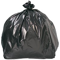 5 Star Refuse Sacks, Heavy Duty, 110 Litre, 440x740x970mm, Black, Pack of 200
